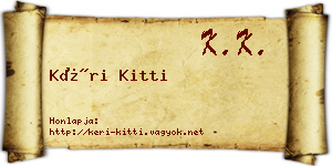 Kéri Kitti névjegykártya